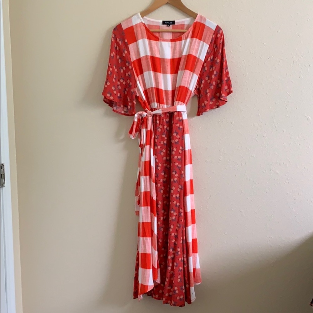 Checked and floral dress